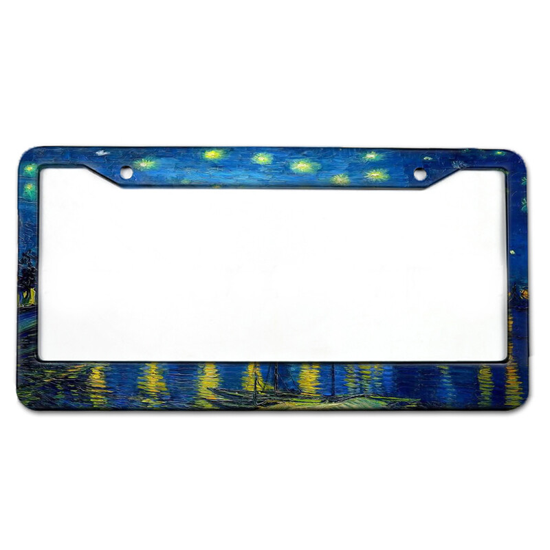 Βαν Γκογκ μοτίβο ελαιογραφίας πλαίσιο πινακίδας αυτοκινήτου