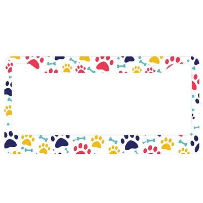 Bear Paw alumīnija birku rāmji Premium numura zīmju rāmji Ciets, rūsu necaurlaidīgs turētājs priekšējām un aizmugurējām automašīnas etiķetēm ar skrūvējamiem vāciņiem