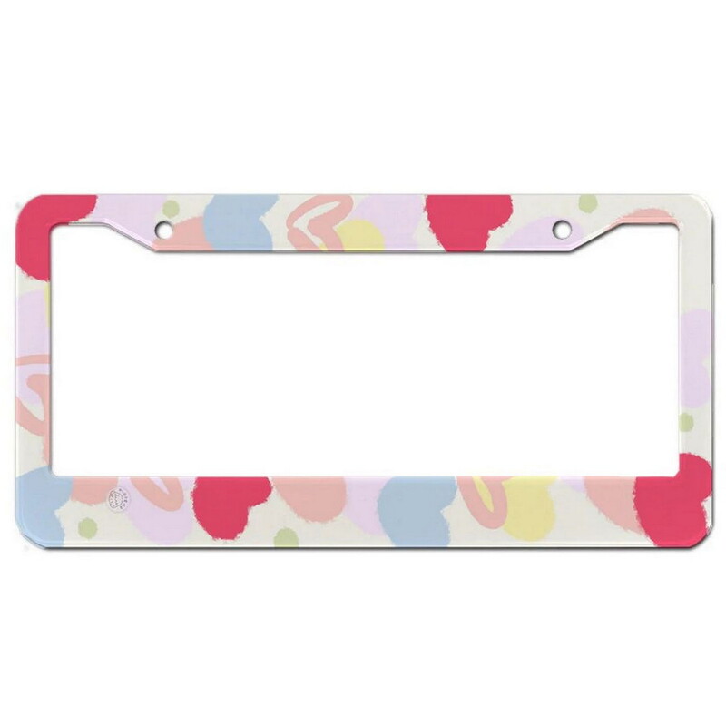 Okviri aluminijskih oznaka u obliku srca Premium okviri registarskih pločica Čvrsti držač otporan na hrđu za prednje i stražnje automobilske oznake s poklopcima na navoj