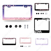 Cherry Blossom Πλαίσιο πινακίδας κυκλοφορίας Pink Flowers Floral πινακίδα κυκλοφορίας από ανοξείδωτο ατσάλι Αστεία πινακίδα κυκλοφορίας γυναίκες