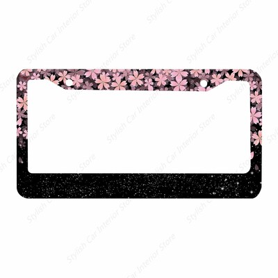 Cherry Blossom Πλαίσιο πινακίδας κυκλοφορίας Pink Flowers Floral πινακίδα κυκλοφορίας από ανοξείδωτο ατσάλι Αστεία πινακίδα κυκλοφορίας γυναίκες