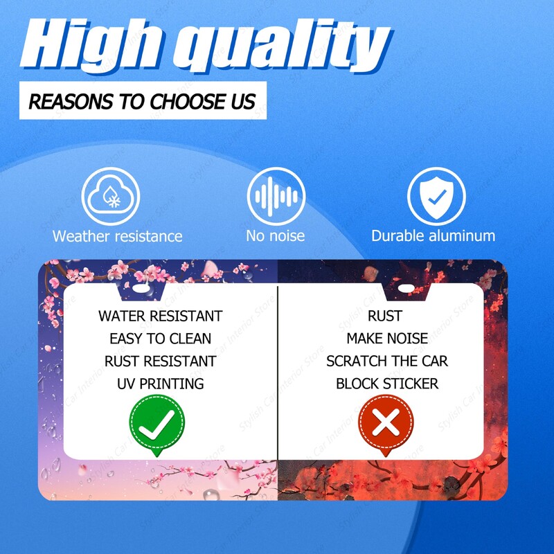 Cherry Blossom Πλαίσιο πινακίδας κυκλοφορίας Pink Flowers Floral πινακίδα κυκλοφορίας από ανοξείδωτο ατσάλι Αστεία πινακίδα κυκλοφορίας γυναίκες