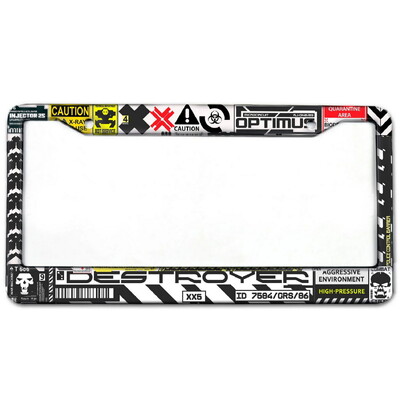 Ghost alumīnija birku rāmji Premium numura zīmju rāmji Ciets rūsas necaurlaidīgs turētājs priekšējām un aizmugurējām automašīnas etiķetēm ar skrūvējamiem vāciņiem