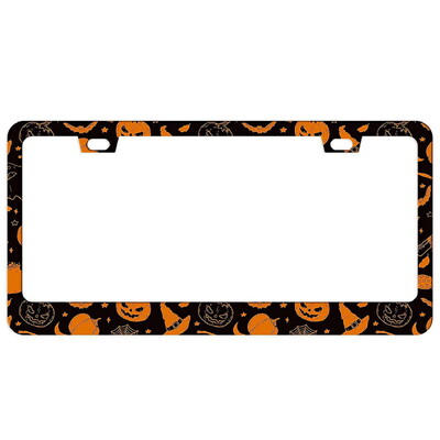 Ghost alumīnija birku rāmji Premium numura zīmju rāmji Ciets rūsas necaurlaidīgs turētājs priekšējām un aizmugurējām automašīnas etiķetēm ar skrūvējamiem vāciņiem