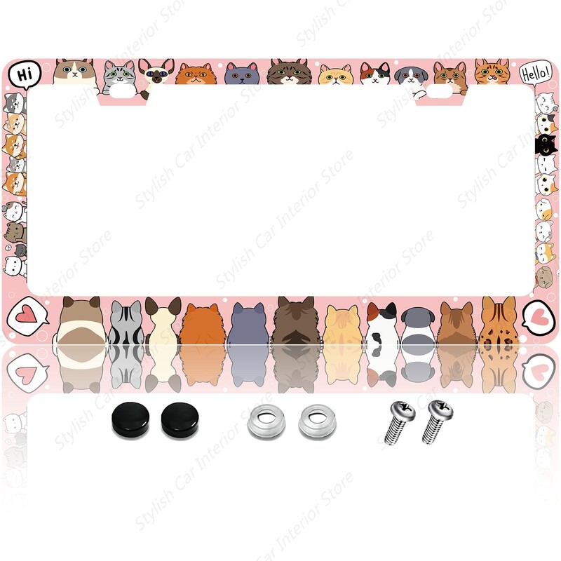 Σκύλος Boston Terrier Pattern Πινακίδα κυκλοφορίας Πλαίσιο Woof Animal Car Κουφώματα, Κάτοχος πινακίδων γαλλικού κουταβιού πινακίδα κυκλοφορίας αλουμίνιο