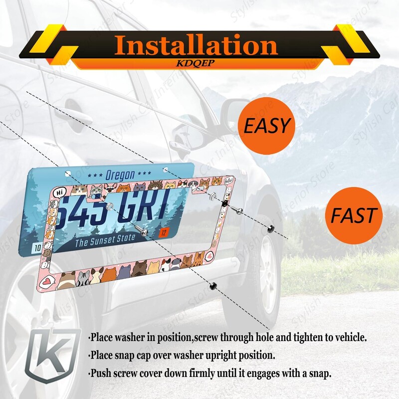 Σκύλος Boston Terrier Pattern Πινακίδα κυκλοφορίας Πλαίσιο Woof Animal Car Κουφώματα, Κάτοχος πινακίδων γαλλικού κουταβιού πινακίδα κυκλοφορίας αλουμίνιο