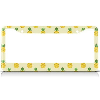 Ziedi Alumīnija birku rāmji Premium numura zīmju rāmji Ciets rūsas necaurlaidīgs turētājs priekšējām un aizmugurējām automašīnas etiķetēm ar skrūvējamiem vāciņiem