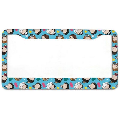 Ziedi Alumīnija birku rāmji Premium numura zīmju rāmji Ciets rūsas necaurlaidīgs turētājs priekšējām un aizmugurējām automašīnas etiķetēm ar skrūvējamiem vāciņiem