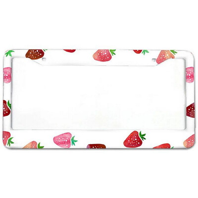 Ziedi Alumīnija birku rāmji Premium numura zīmju rāmji Ciets rūsas necaurlaidīgs turētājs priekšējām un aizmugurējām automašīnas etiķetēm ar skrūvējamiem vāciņiem