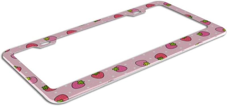 Okvir registarske pločice u boji ružičaste jagode, poklopac automobilske oznake od nehrđajućeg čelika, metalni aluminijski okvir za američki standard
