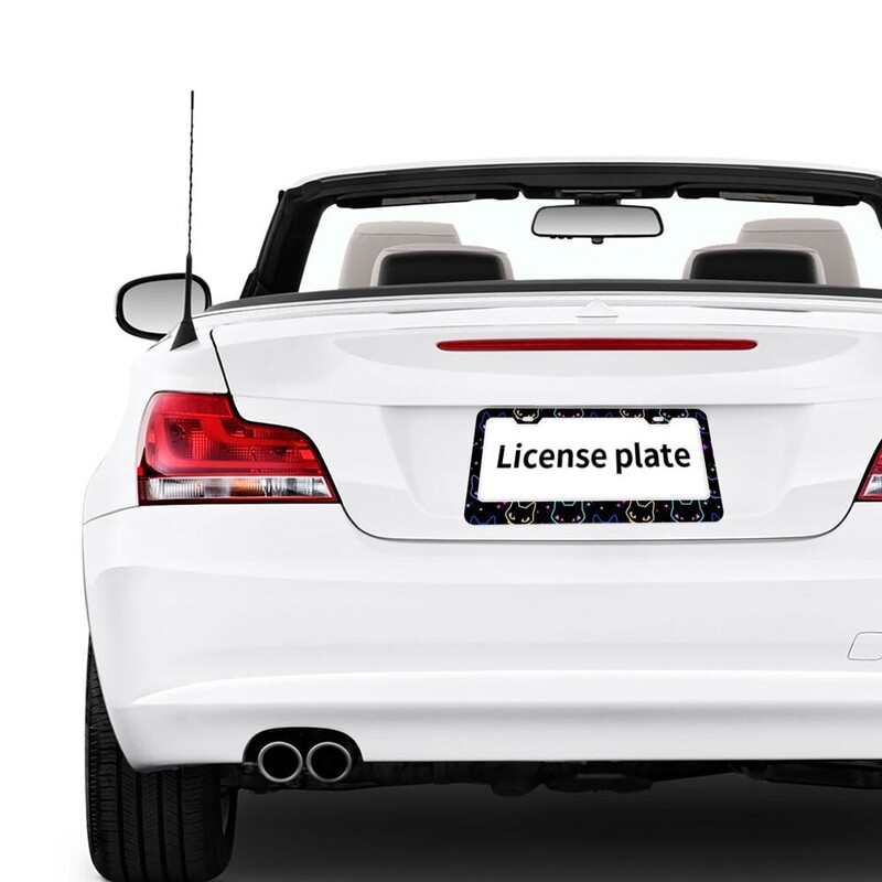 Okviri registarskih pločica šarenih neonskih mačjih glava Lijepa zaštita poklopca registarskih pločica automobila 2 KOMADA Okvir za brojeve protiv krađe