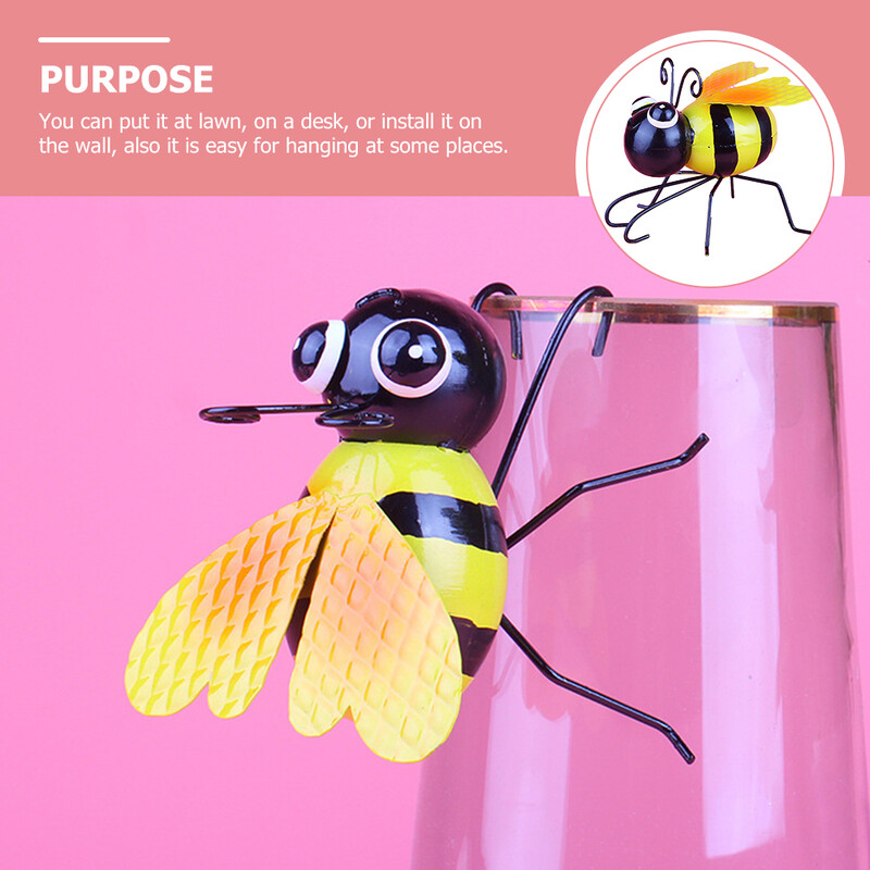 Dekoratyvinė bičių skulptūra Metalinė kiemo meno puošmena Lauko sodo tvora vejos ornamentas bičių kabantis dekoras namams