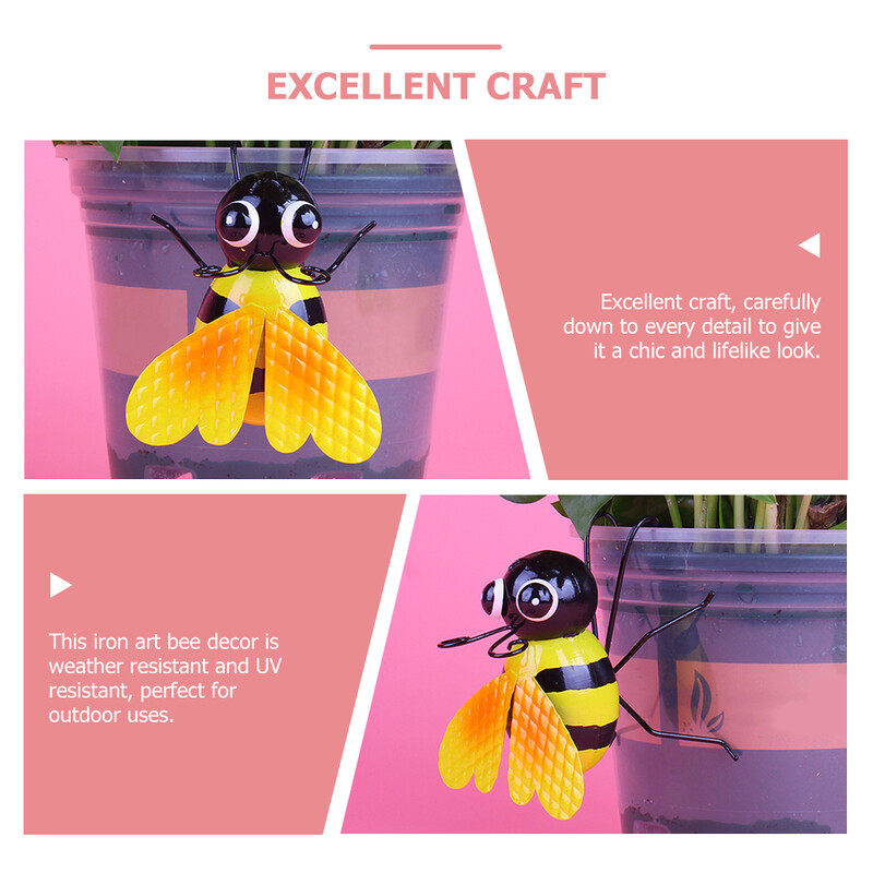 Dekoratyvinė bičių skulptūra Metalinė kiemo meno puošmena Lauko sodo tvora vejos ornamentas bičių kabantis dekoras namams