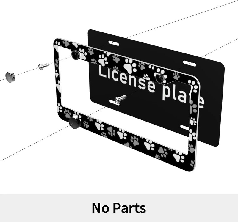 Slatki, smiješni okvir za registarske pločice s psećom šapom, 2 pakiranja, držač za registarske pločice s 2 rupe, okvir za oznake automobila za žene, muškarce, američka vozila