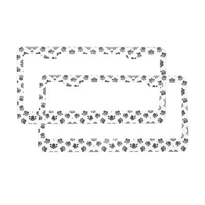 Zvaigžņotās ķepas numura zīmju rāmji, pielāgoti ziedu suņi, dzīvnieki, 2 iepakojumi, dekoratīvs automašīnas numura zīmju turētājs 6,3 x 12,3 collas