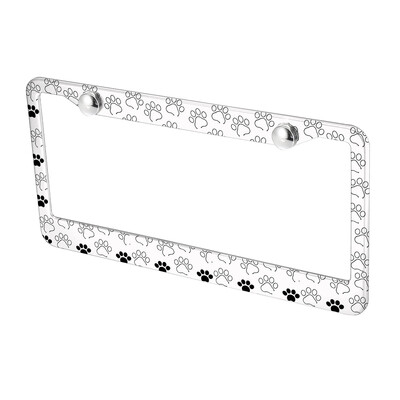 Amerikāņu specifikācijas numura zīmes rāmis Dzīvnieku pēdu raksts alumīnija sakausējuma numura zīmes rāmis rūpnīcas tiešā pārdošana DIY