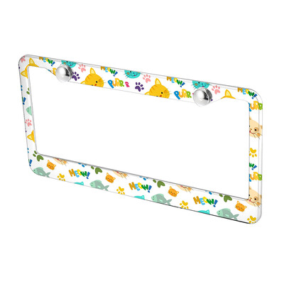 Amerikāņu specifikācijas numura zīmes rāmis Dzīvnieku pēdu raksts alumīnija sakausējuma numura zīmes rāmis rūpnīcas tiešā pārdošana DIY