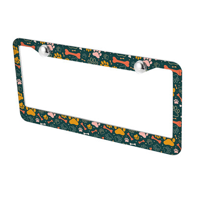 Amerikāņu specifikācijas numura zīmes rāmis Dzīvnieku pēdu raksts alumīnija sakausējuma numura zīmes rāmis rūpnīcas tiešā pārdošana DIY