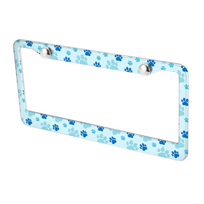 Amerikāņu specifikācijas numura zīmes rāmis Dzīvnieku pēdu raksts alumīnija sakausējuma numura zīmes rāmis rūpnīcas tiešā pārdošana DIY