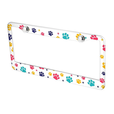 Amerikāņu specifikācijas numura zīmes rāmis Dzīvnieku pēdu raksts alumīnija sakausējuma numura zīmes rāmis rūpnīcas tiešā pārdošana DIY