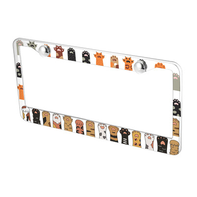 Amerikāņu specifikācijas numura zīmes rāmis Dzīvnieku pēdu raksts alumīnija sakausējuma numura zīmes rāmis rūpnīcas tiešā pārdošana DIY