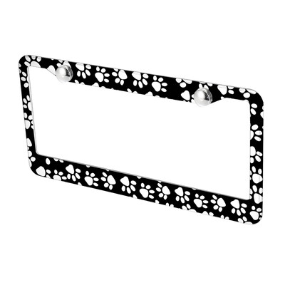 Amerikāņu specifikācijas numura zīmes rāmis Dzīvnieku pēdu raksts alumīnija sakausējuma numura zīmes rāmis rūpnīcas tiešā pārdošana DIY