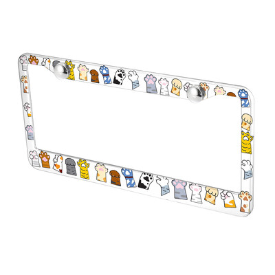 Amerikāņu specifikācijas numura zīmes rāmis Dzīvnieku pēdu raksts alumīnija sakausējuma numura zīmes rāmis rūpnīcas tiešā pārdošana DIY