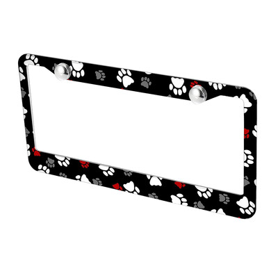 Amerikāņu specifikācijas numura zīmes rāmis Dzīvnieku pēdu raksts alumīnija sakausējuma numura zīmes rāmis rūpnīcas tiešā pārdošana DIY