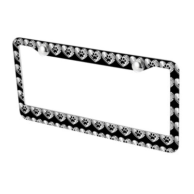 Amerikāņu specifikācijas numura zīmes rāmis Dzīvnieku pēdu raksts alumīnija sakausējuma numura zīmes rāmis rūpnīcas tiešā pārdošana DIY