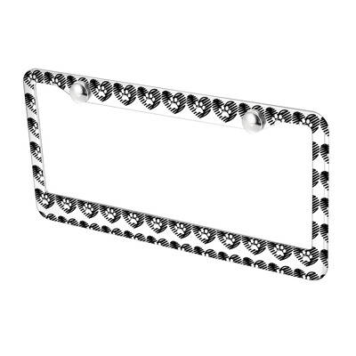 Amerikāņu specifikācijas numura zīmes rāmis Dzīvnieku pēdu raksts alumīnija sakausējuma numura zīmes rāmis rūpnīcas tiešā pārdošana DIY