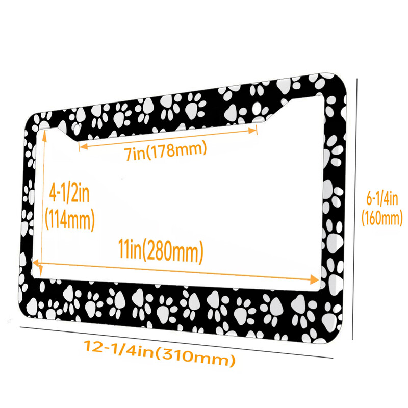 Amerikāņu specifikācijas numura zīmes rāmis Dzīvnieku pēdu raksts alumīnija sakausējuma numura zīmes rāmis rūpnīcas tiešā pārdošana DIY