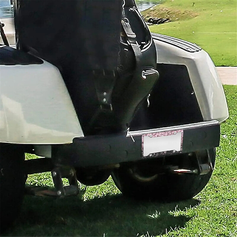 Cherry Blossom Pattern Πλαίσιο πινακίδας αυτοκινήτου 2 Pack Θήκη πινακίδας κυκλοφορίας με 4 τρύπες πλαίσιο ετικέτας αυτοκινήτου για γυναίκες άνδρες Οχήματα ΗΠΑ