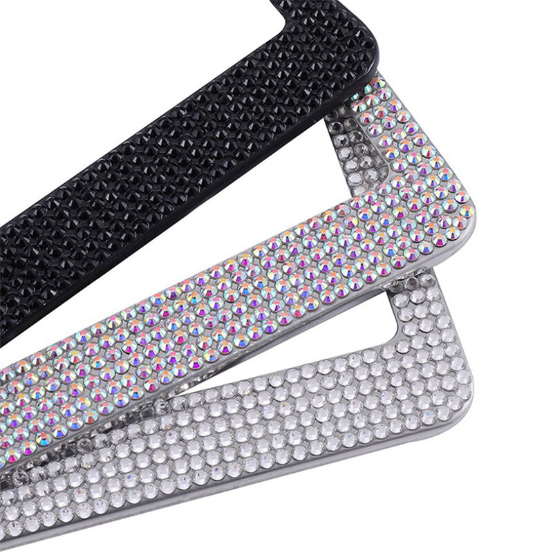 Glitter Rhinestones Κάλυμμα πινακίδας αυτοκινήτου Κομψό Ανθεκτικό στις καιρικές συνθήκες Κάτοχος πλαισίου αυτοκινήτου αυτοκινήτου Universal Vehicle