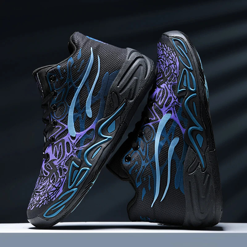 Krepšinio bateliai Vyriški treniruotės Aukšta viršūnė Patogi neslystanti sportinė avalynė Prabangūs suvarstomi plokšti vyriški sportbačiai