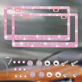 Worldmuma Motorcycle 31*16cm Bling Crystal numura zīmes rāmis sievietēm Rhinestone motocikla numura zīmes rāmja vāka turētājs