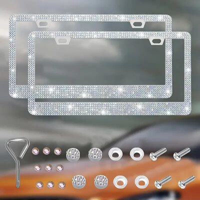 Worldmuma Motorcycle 31*16cm Bling Crystal numura zīmes rāmis sievietēm Rhinestone motocikla numura zīmes rāmja vāka turētājs