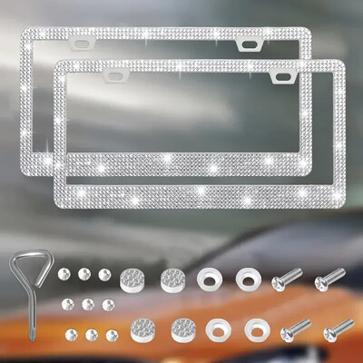 Worldmuma Motorcycle 31*16cm Bling Crystal numura zīmes rāmis sievietēm Rhinestone motocikla numura zīmes rāmja vāka turētājs