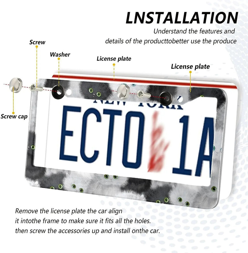 Jauki pūkaina kaķa numura zīmju rāmji 2 gab., 2 caurumi, alumīnija numura zīmes rāmis, automašīnas numura zīmes turētājs ar skrūvējamiem vāciņiem ASV