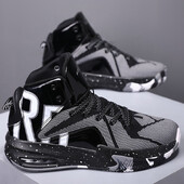 Vīriešu basketbola apavi augstas augšdaļas amortizācijas pretslīdēšanas treniņu apavi āra Jauni elpojoši, biezu zoli sporta apavi vīriešiem