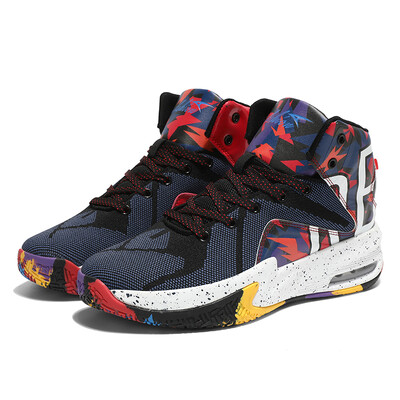 Vīriešu basketbola apavi augstas augšdaļas amortizācijas pretslīdēšanas treniņu apavi āra Jauni elpojoši, biezu zoli sporta apavi vīriešiem