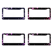 Violetinė mažų gėlių raštas Amerikietiško standarto aliuminio lydinio automobilio valstybinio numerio dangtelio priedai vandeniui atsparus valstybinio numerio dangtelis