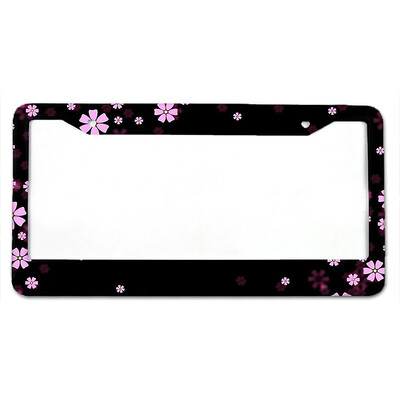 Violetinė mažų gėlių raštas Amerikietiško standarto aliuminio lydinio automobilio valstybinio numerio dangtelio priedai vandeniui atsparus valstybinio numerio dangtelis