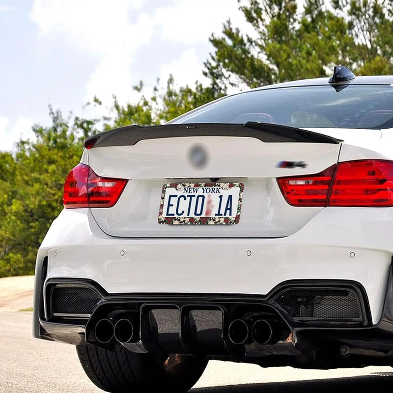 Okvir za registarske pločice s uzorkom lubanje, 2 paketa, okvir za registarske pločice s 2 rupe, okvir za oznake za žene, muškarce, američka vozila