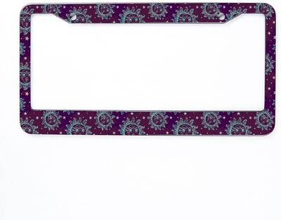 Κουφώματα πινακίδας κυκλοφορίας Moon Sun για Διακοσμητική ετικέτα αυτοκινήτου από αλουμίνιο με 2 τρύπες και βίδες καπάκια Πλαίσιο πινακίδας αυτοκινήτου για ΗΠΑ Καναδάς