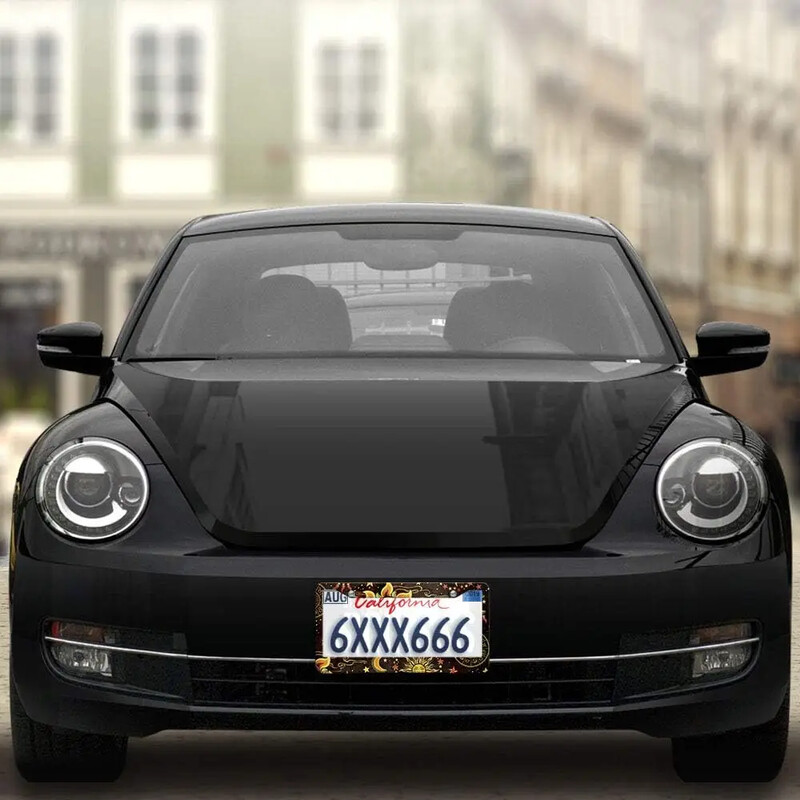 Σετ 2 διακοσμητικό κάλυμμα πλαισίου πινακίδας κυκλοφορίας για φορτηγό αυτοκινήτου SUV Celestial Sun Moon and Stars 12x6 In Plate Call