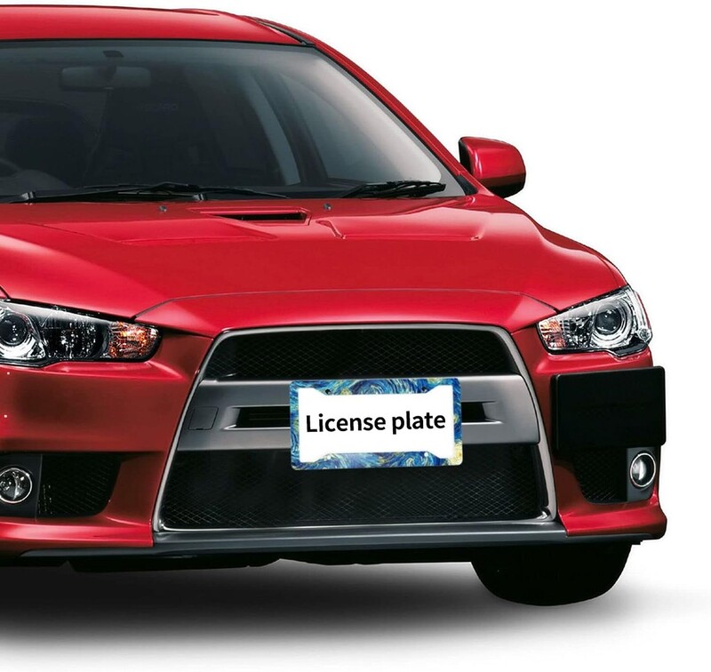 Starry Night Πλαίσια πινακίδας κυκλοφορίας 2 τμχ Πινακίδες Αξεσουάρ Αξεσουάρ Αλουμινένια ετικέτα αυτοκινήτου Τυπική πινακίδα κυκλοφορίας 6Χ12 ίντσες