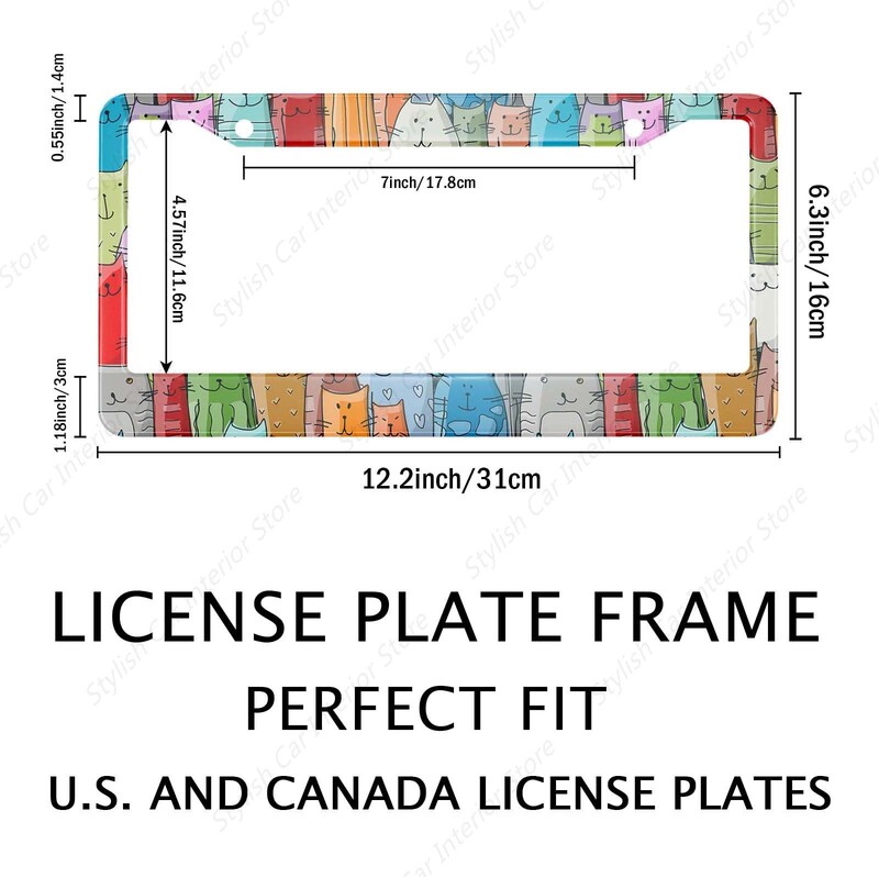 Slatka mačka Okvir registarske pločice Tell Your I Say Cat Registarska pločica Nehrđajući čelik Smiješni držač registarske pločice Životinja Dodaci za automobil