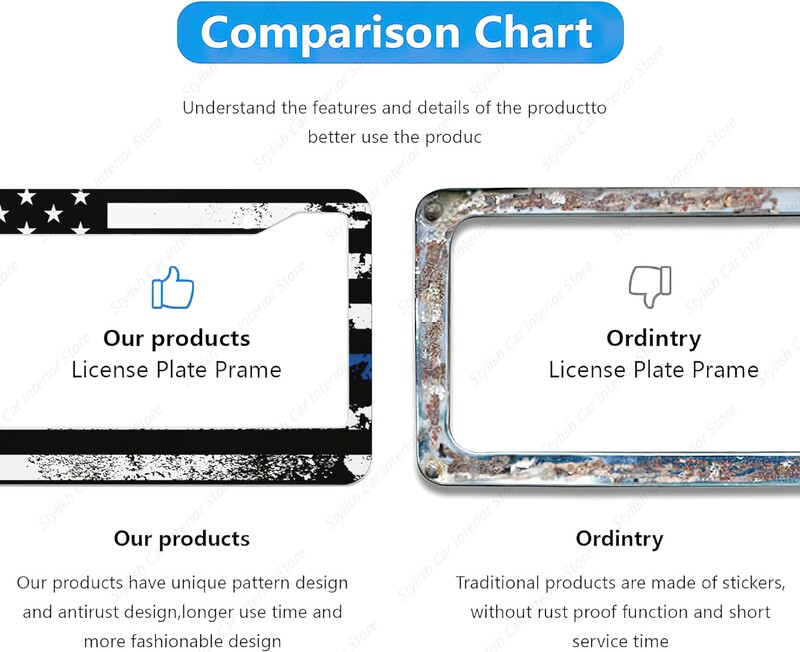 Američka zastava patriotski okvir registarske pločice 2 rupe aluminijski držač registarske pločice za žene muškarce 12 x 6 inča 2 paketa