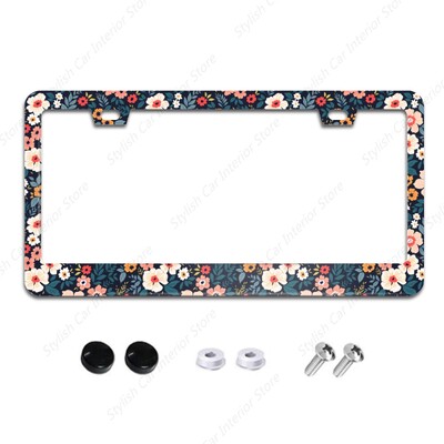 Hibiska ziedu numura zīmju rāmis Ziedu numura zīmju rāmji Personalizējiet nerūsējošā tērauda smieklīgu dizainu, savietojams ar standartu