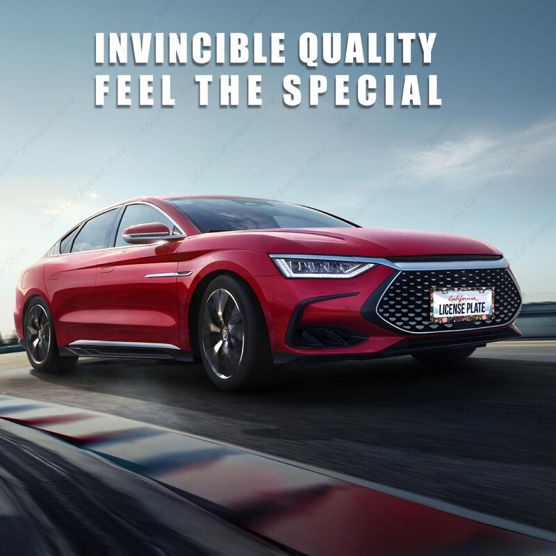 Okvir registarske pločice s cvijetom hibiskusa Cvjetni okvir registarske pločice Personalizirajte smiješni dizajn od nehrđajućeg čelika kompatibilan sa standardom